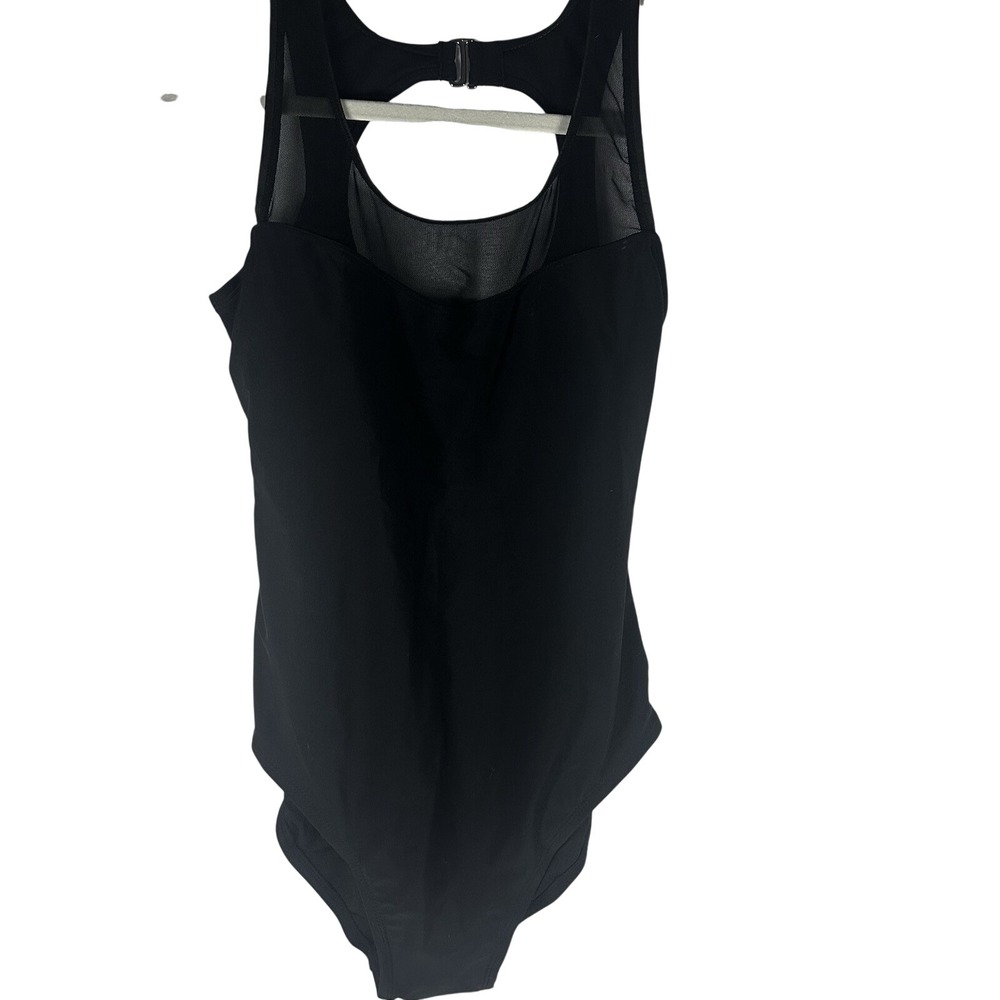 Catalina Womens Black Mesh High Neck One Piece Swimsuit Cutout Back Size M 8-10